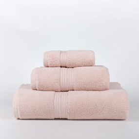 Jogo 3 toalhas de banho 100% micro algodão suave e absorvente: Rosa