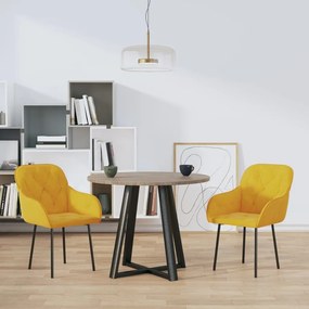344852 vidaXL Cadeiras de jantar 2 pcs veludo amarelo