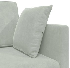 Sofá Cama de Chão 2-em-1 Cinza Claro 213x144x60 cm Veludo