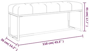 Banco 110x36x45 cm veludo bege