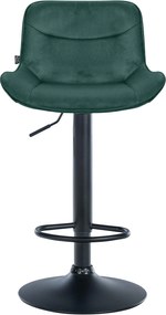 Banco alto em veludo com estrutura preta 85-106 x 49 x 51 cm verde