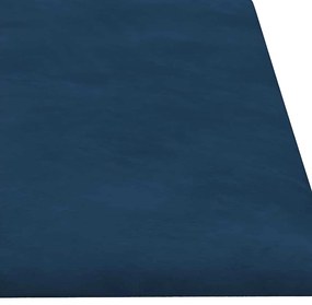 Painel de parede 12 pcs 60x15 cm veludo 1,08 m² azul
