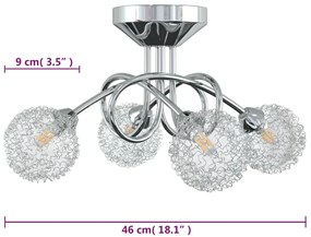 Candeeiro de teto abajures malha arame para 4 lâmpadas LED G9