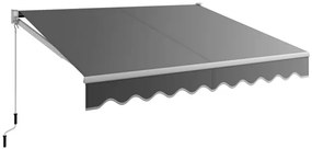 Toldo de braço articulado 3 x 2,5 m, toldo de sol, toldo de varanda, toldo de pátio, toldo de grampo com material resistente a UV e água, verde