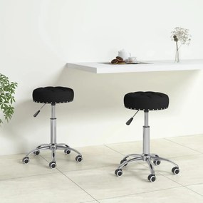 vidaXL Cadeiras de jantar giratórias 2 pcs tecido preto