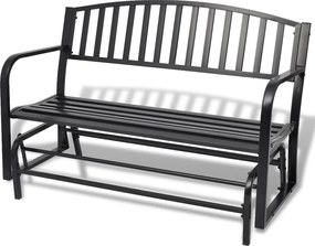 vidaXL Banco de baloiçar aço preto