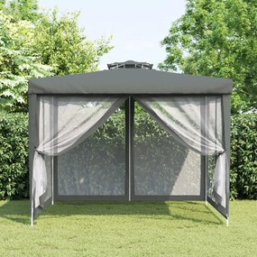 Tenda 3x3 de Eventos com Telhado Duplo - Cinzento