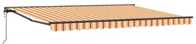 Toldo Retrátil Manual Amarelo e Laranja 450x300 cm