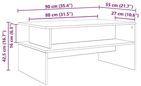 Mesa de centro carvalho artisiano 90 x 55 x 42.5 cm