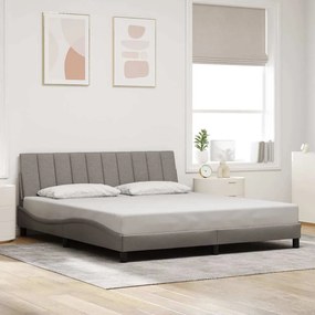vidaXL Cama sem colchão 180x200 cm tecido castanho-acinzentado