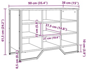 Sapateira 90x38x61,5 cm derivados de madeira carvalho sonoma