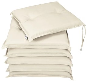 Conjunto de 6 almofadas para assento Boston 47 x 42 x 6 cm Creme