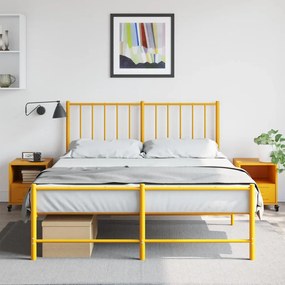 Mesas de cabeceira 2 pcs 36x39x43,5 cm aço amarelo mostarda