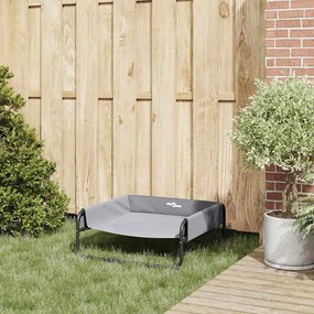 Cama Elevada para Cães Cinza Claro M em Tecido Oxford e Aço