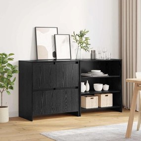 Buffet 2 pcs Carvalho preto 70 x 41 x 75 cm Madeira processada