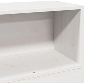 Cama com estante sem colchão 75x190 cm pinho maciço branco