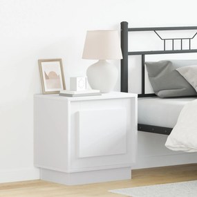 Mesa de cabeceira com luzes LED Branca 44x34,5x45 cm