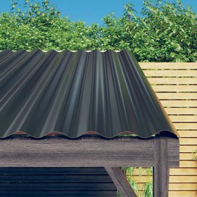 vidaXL Painéis de telhado 12 pcs 100x36cm aço galvanizado antracite
