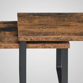 Conjunto de 2 prateleiras de cozinha para especiarias em castanho vintage e preto