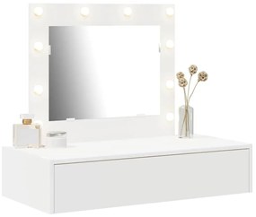 Mesa de Maquiagem Suspensa com Luzes LED - Branca