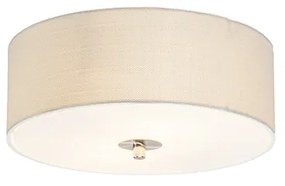 Candeeiro de teto rústico branco/creme 30 cm - Drum Jute Country / Rústico,Moderno