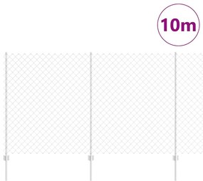 Cerca de Cadeia de Ligação com 20 U Posts Prateada 1.4x10 m Aço