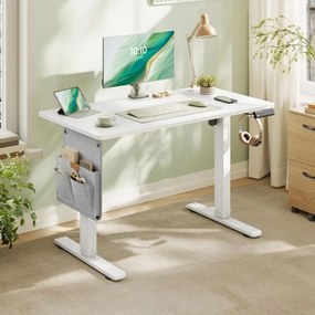 Secretária elétrica 100 x 60 x (72-120) cm com regulação elétrica da altura, branca