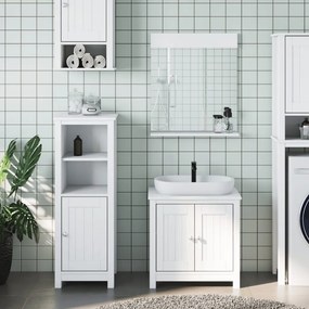 vidaXL 3 pcs conjunto de móveis para WC BERG pinho maciço branco