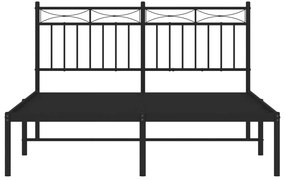 Estrutura de cama com cabeceira 140x200 cm metal preto