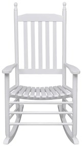 Cadeira de baloiço com assento curvo madeira branco