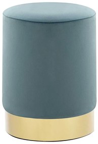 vidaXL Banco 28 x 36 cm veludo azul-claro e dourado