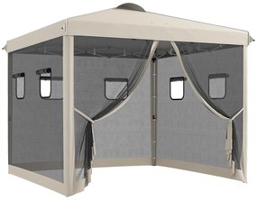 Tenda Dobrável 3x3 m Tenda de Jardim com Parede Lateral de Malha 6 Jan