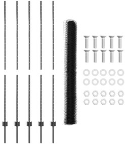 Postes de Cerca vidaXL 10 pcs U-Channel Cinza 150 cm Aço