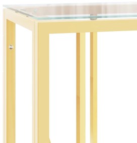 Mesa consola 110x30x70 cm aço inoxidável e vidro