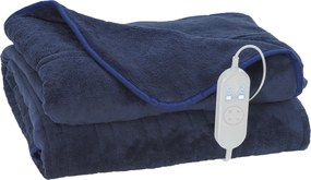 HOMCOM Manta Elétrica Grande Manta Térmica Sofá de Coralina com 10 Níveis de Temperatura e Temporizador 180x130 cm Azul | Aosom Portugal