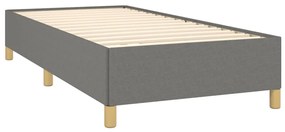 Estrutura de cama 90x190 cm tecido cinzento-escuro