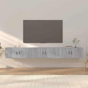 vidaXL Móveis de TV de parede 3 pcs 100x34,5x40 cm cinzento sonoma