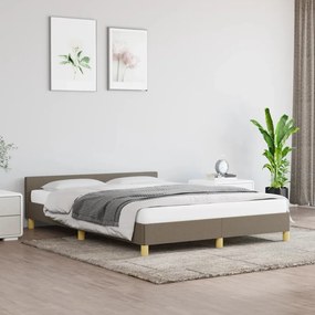 vidaXL Cama sem colchão 140x190 cm tecido castanho-acinzentado