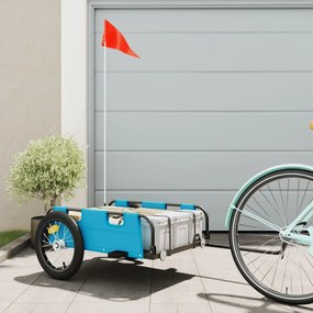 vidaXL Reboque de bicicleta tecido oxford/ferro azul
