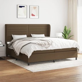vidaXL Cama com molas/colchão 200x200 cm tecido castanho-escuro