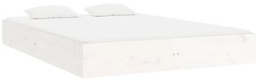 Estrutura de cama 200x200 cm madeira maciça branco