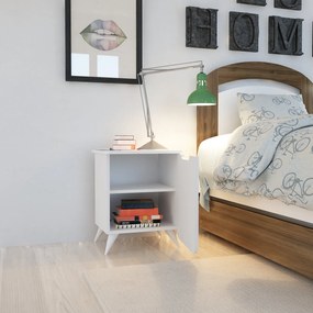 Mesa de Cabeceira Esla – Branco – 49x60x39 cm
