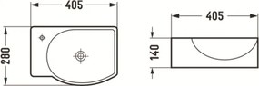 Mexen Mista lavatório de bancada direito 40 x 28 cm, branco - 22174000R