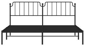 Estrutura de cama com cabeceira 200x200 cm metal preto