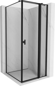 Mexen Mist T cabina de duche basculante direita 80 x 80 cm, moldura preta, preta - 8A4T-080-080-70-70-P