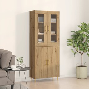 Highboard Artesanal de Carvalho 69.5x34x180 cm Madeira engenheirada