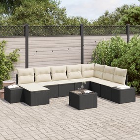 Conjunto de Sofá de Jardim de 8 Peças com Almofadas em Rattan Poliéste