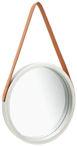 Espelho de parede com alça 40 cm prateado
