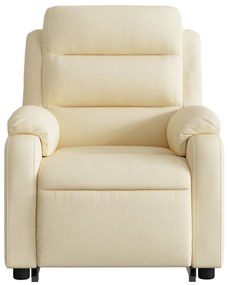 Poltrona reclinável elevatória tecido cor creme