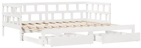 Sofá-cama com gavetão e gavetas sem colchão 80x200 cm branco